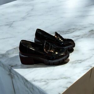 Sincerely Jules Sz:8 Dylan Chunky Heel Lug Sole Platform Loafers Shoes